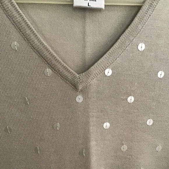 Jessica Ash knit top, size L color light gray - Picture 3 of 6